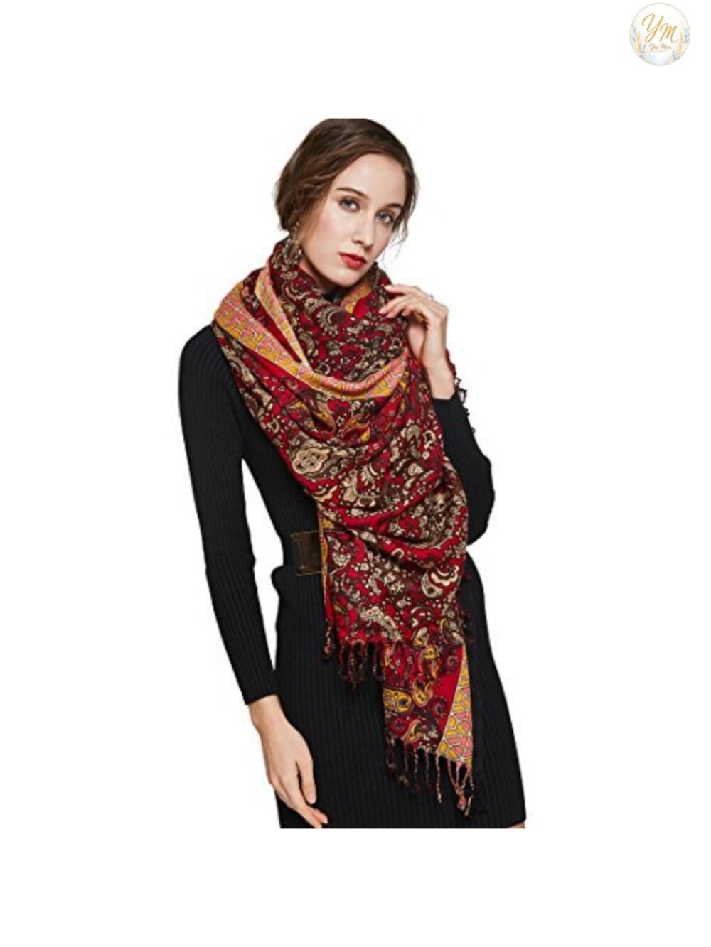 100% Merino Wool Extra Large Pashmina Shawl Wrap for Women
